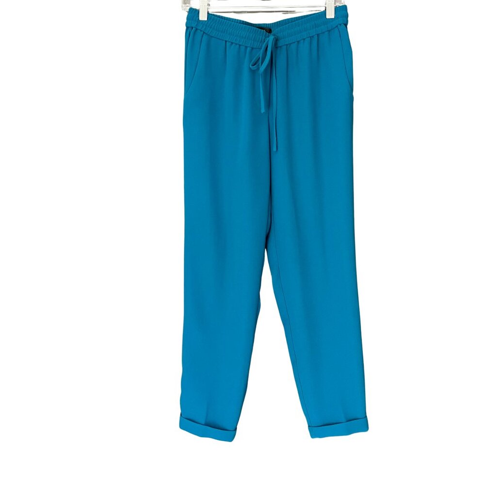 J. Crew Teal Blue Drawstring Jogger Ankle Trouser Pant Size 2